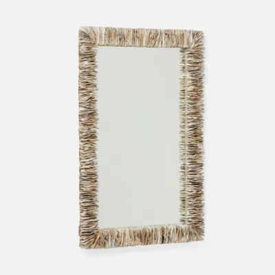 Mina 26"W x 38"H Natural Oyster Shell Rectangular Mirror