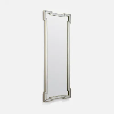 Norma Antiqued/Palladian Silver Mirror/Oak Rectangular Mirror 26"W x 68"H