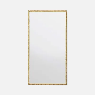 Todd Polished Brass Metal Rectangular Mirror 22"W X 42"H