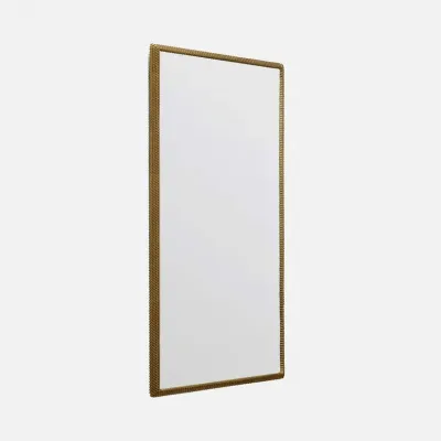 Todd Polished Brass Metal Rectangular Mirror 22"W X 42"H