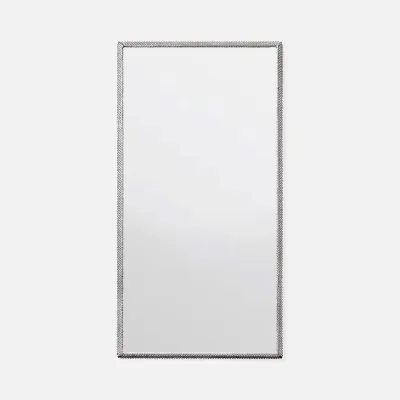 Todd Antiqued Silver Metal Rectangular Mirror 22"W X 42"H