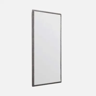 Todd Antiqued Silver Metal Rectangular Mirror 22"W X 42"H