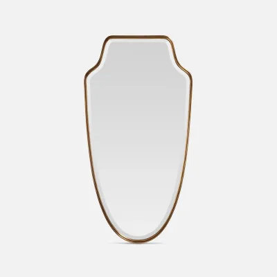 Whitman Antiqued Brass Metal Rectangular Mirror