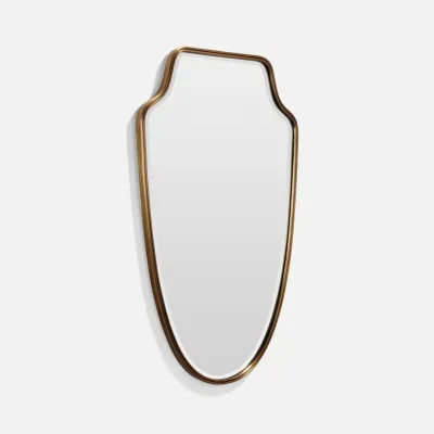 Whitman Antiqued Brass Metal Rectangular Mirror