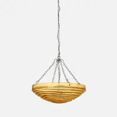 Hetty 28"D x 24"H Chamomile Silver Translucent Resin Metal 5-Chain.Metal 5-Chain Chandelier