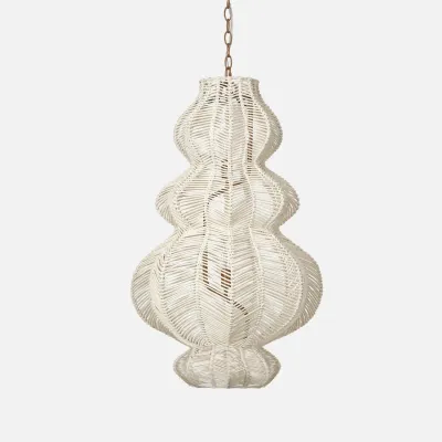 Iliana 20"D x 32"H White Rattan Core Chandelier