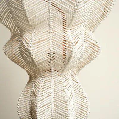 Iliana 20"D x 44"H White Rattan Core Chandelier