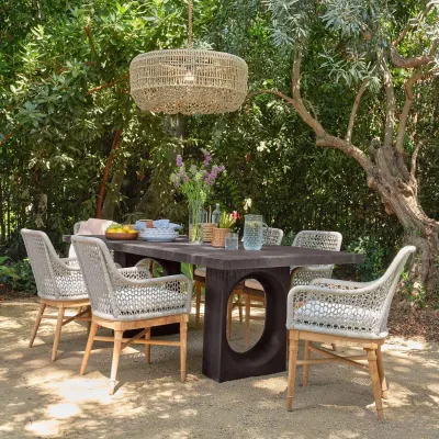 Karimah 12Ft 32"D x 13"H Natural Twisted Faux Wicker Chandelier
