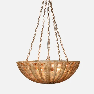 Magdalena 28"D x 12"H Natural Rattan Peel/Core Chandelier