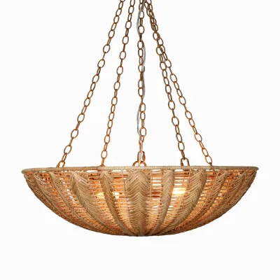 Magdalena 38"D x 12"H Natural Rattan Peel/Core Chandelier