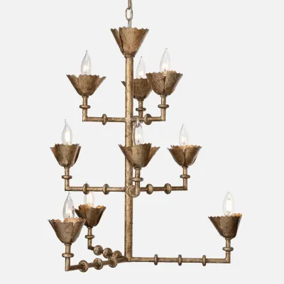 Thalia 27"D x 27"H Tarnished Silver Metal Chandelier