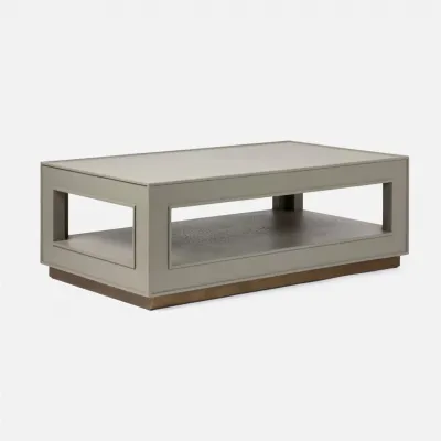 Adeen Coffee Table 52"L x 30"W x 18"H Light Gray Faux Ostrich
