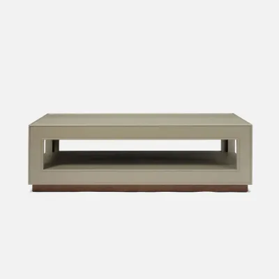 Adeen Light Gray Faux Ostrich Coffee Table 60"L x 40"W x 18"H