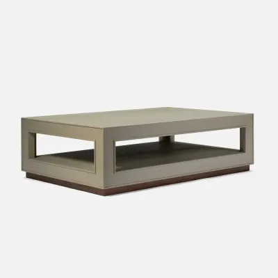 Adeen Light Gray Faux Ostrich Coffee Table 60"L x 40"W x 18"H