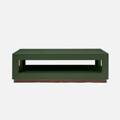 Adeen Moss Faux Ostrich Coffee Table 60"L x 40"W x 18"H