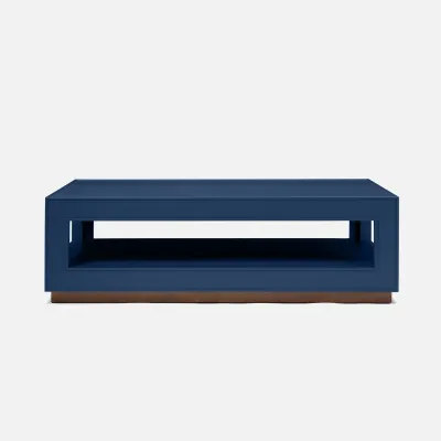 Adeen True Navy Faux Ostrich Coffee Table 60"L x 40"W x 18"H