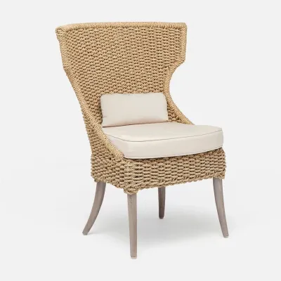Arla Indoor/Outdoor Dining Chair Natural 30"W x 27"D x 40"H Twisted Faux Rope