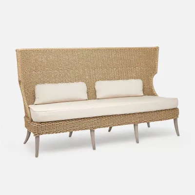 Arla Indoor/Outdoor Sofa Natural 75"W x 33"D x 44"H Twisted Faux Rope