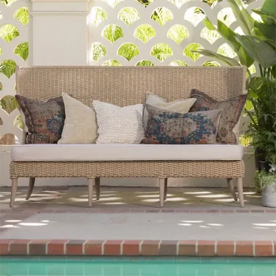 Arla Indoor/Outdoor Sofa Natural 75"W x 33"D x 44"H Twisted Faux Rope