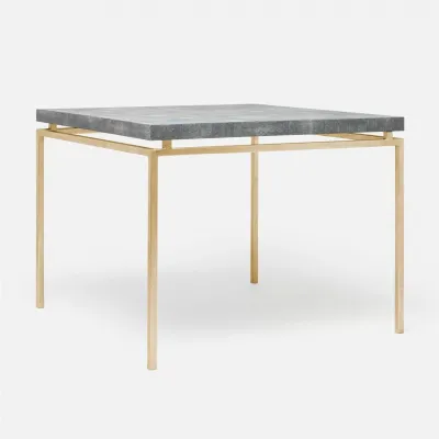 Benjamin Game Side Table Texturized Gold Steel