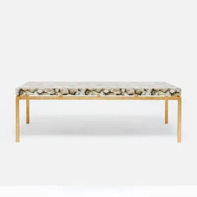 Benjamin Coffee Table Texturized Gold Steel