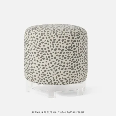 Briar Clear Acrylic/Alsek Charcoal Stool 16"D x 18"H
