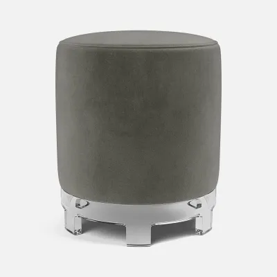 Briar Clear Acrylic/Liard Gray Cloud Stool 16"D x 18"H