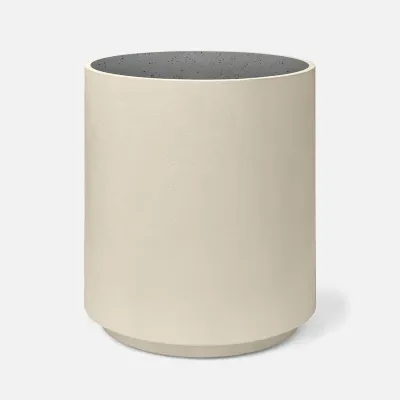 Cara Blanc Br Realistic Faux Shagreen Side Table 22"D x 25"H