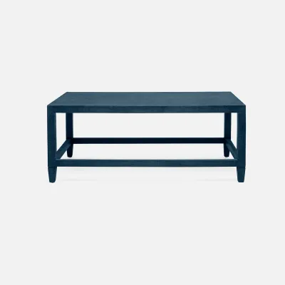 Conrad Vintage Navy Faux Raffia Coffee Table 48"L x 27"W x 19"H