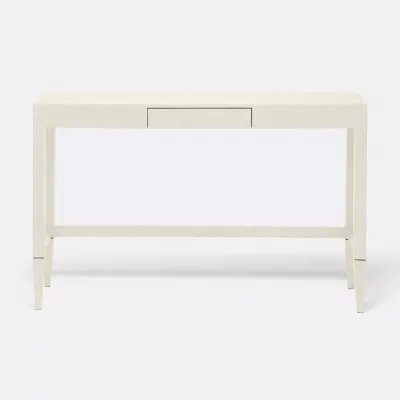 Conrad Slim Narrow Console 48"L x 12"W x 31"H Off-White Faux Raffia