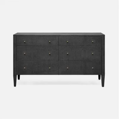 Conrad Dresser Black Faux Raffia