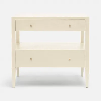 Conrad Nightstand Off-White Faux Raffia