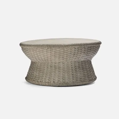 Conway Cloud Gray Plain Weave Stonecast Coffee Table 36"D x 17"H