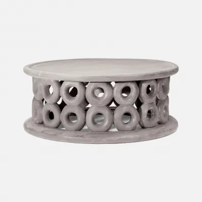 Dagen Light Gray Reconstituted Stone Coffee Table 44"D x 18"H
