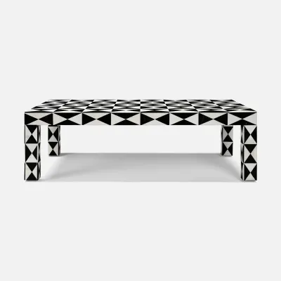 Daija White/Black Triangle Marble Coffee Table