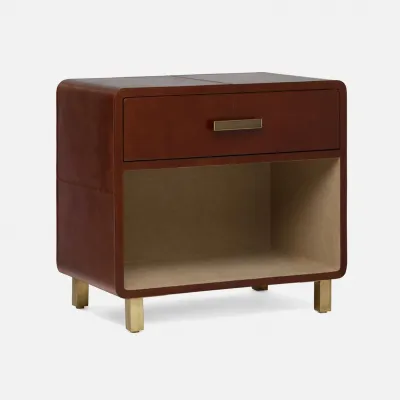 Dante Nightstand Tobacco Full-Grain Leather