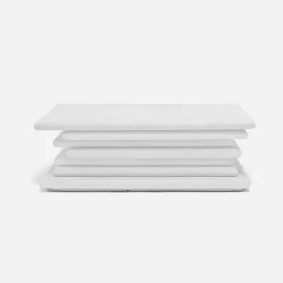 Dorsey White Plaster Reconstituted Stone Coffee Table