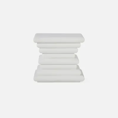 Dorsey White Plaster Reconstituted Stone Side Table 26"L x 26"W x 24"H
