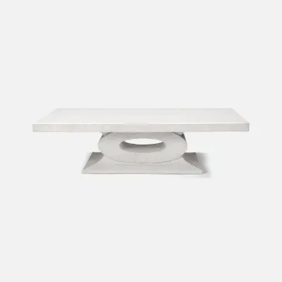 Grier White Plaster Reconstituted Stone Coffee Table