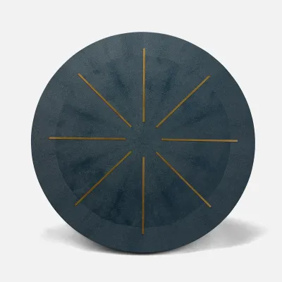 Ilana Navy Vintage Faux Shagreen/Brass Entry Table