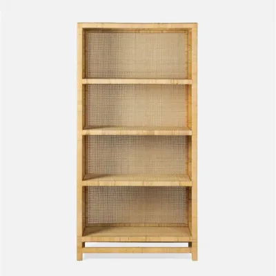 Isla Bookcase 36"L x 16"W x 72"H Natural Peeled Rattan