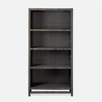 Isla Bookcase 36"L x 16"W x 72"H Smoke Peeled Rattan