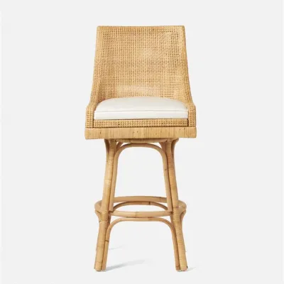 Isla Swivel Bar Stool Natural Peeled Rattan