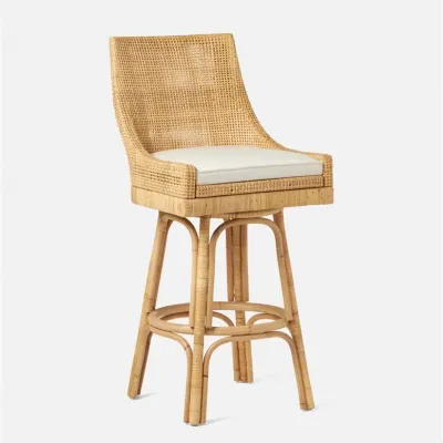 Isla Swivel Bar Stool Natural Peeled Rattan