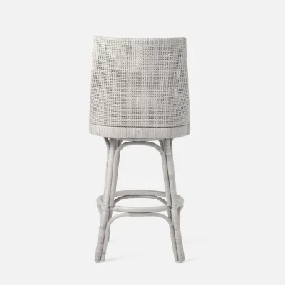 Isla Swivel Bar Stool French Gray Rattan