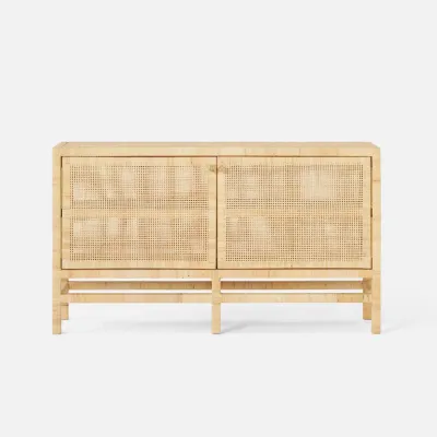 Isla Buffet Natural 60"L x 14"W x 34"H Peeled Rattan