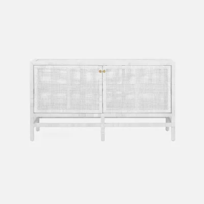 Isla Buffet White 60"L x 14"W x 34"H Peeled Rattan