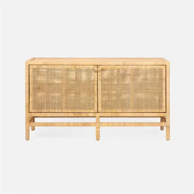 Isla Two-Door Buffet 60"L x 18"W x 34"H Natural Peeled Rattan