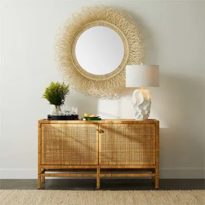 Isla Two-Door Buffet 60"L x 18"W x 34"H Natural Peeled Rattan