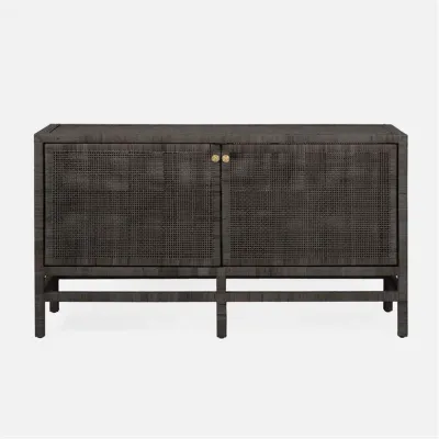 Isla Two-Door Buffet 60"L x 18"W x 34"H Smoke Peeled Rattan